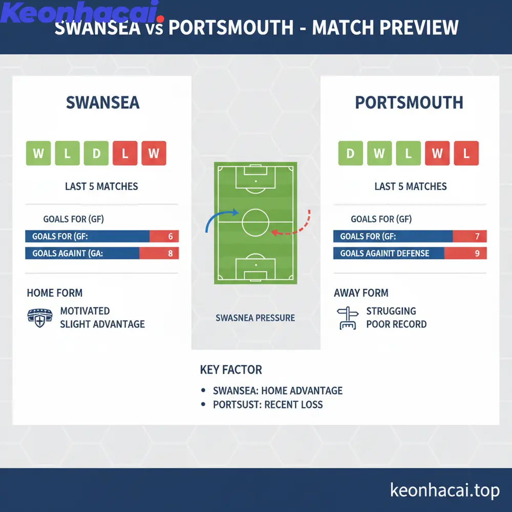 Swansea được đánh giá có phần "cửa trên" hơn một chút so với Portsmouth 