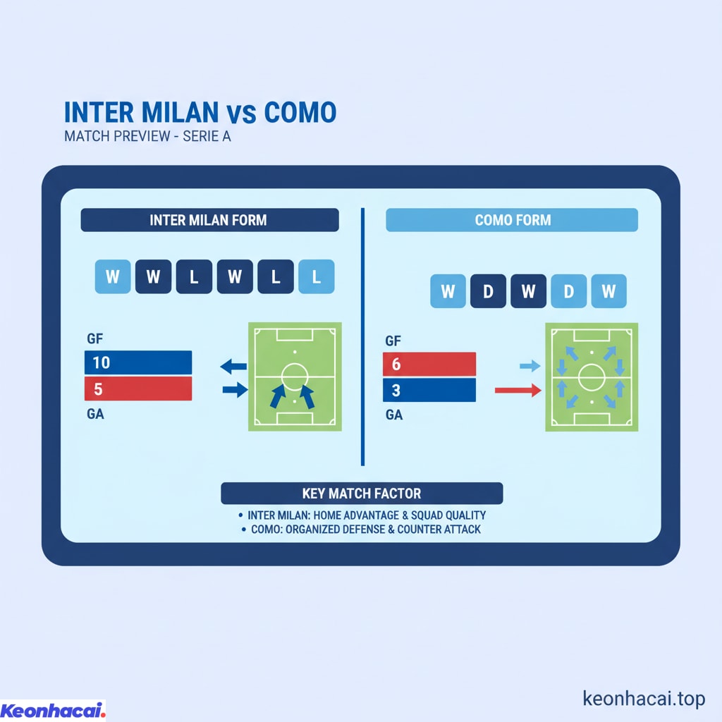 Inter Milan bước vào trận đấu này với tư cách là đội bóng được đánh giá cao hơn hẳn Como