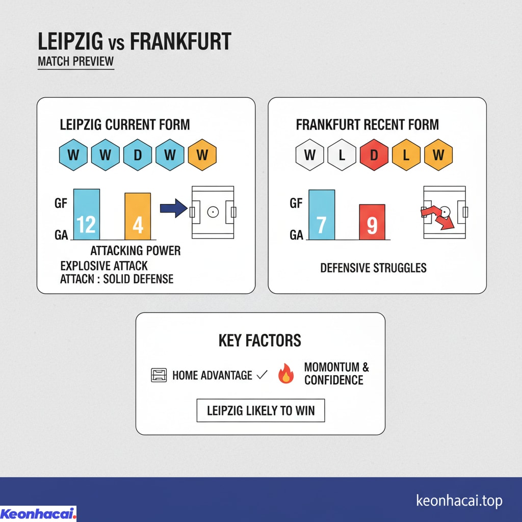 Leipzig đang có lợi thế hơn so với Frankfurt ở trận đấu này