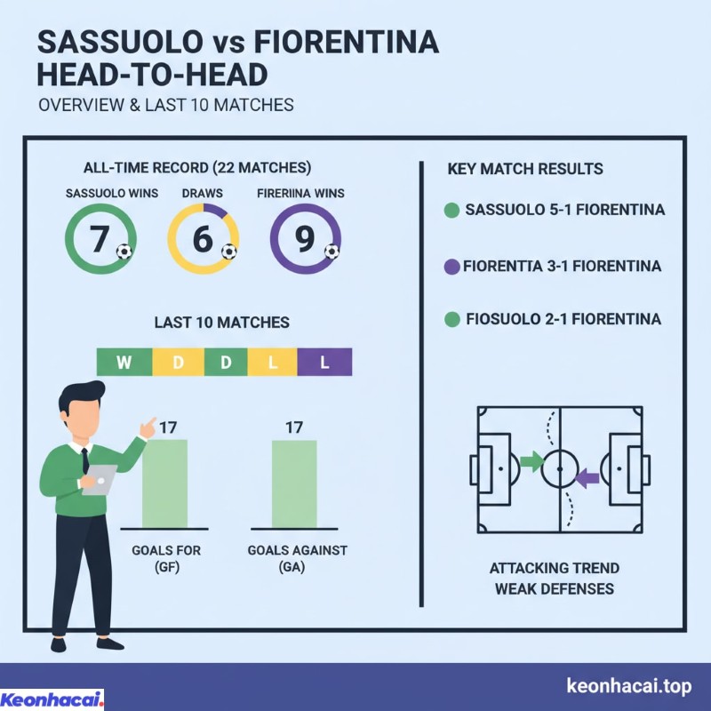 Trong 10 lần gặp nhau gần nhất, mỗi đội đều giành được 4 chiến thắng và có 2 trận hòa. Điều này cho thấy không có đội nào thực sự áp đảo khi đối đầu trực tiếp