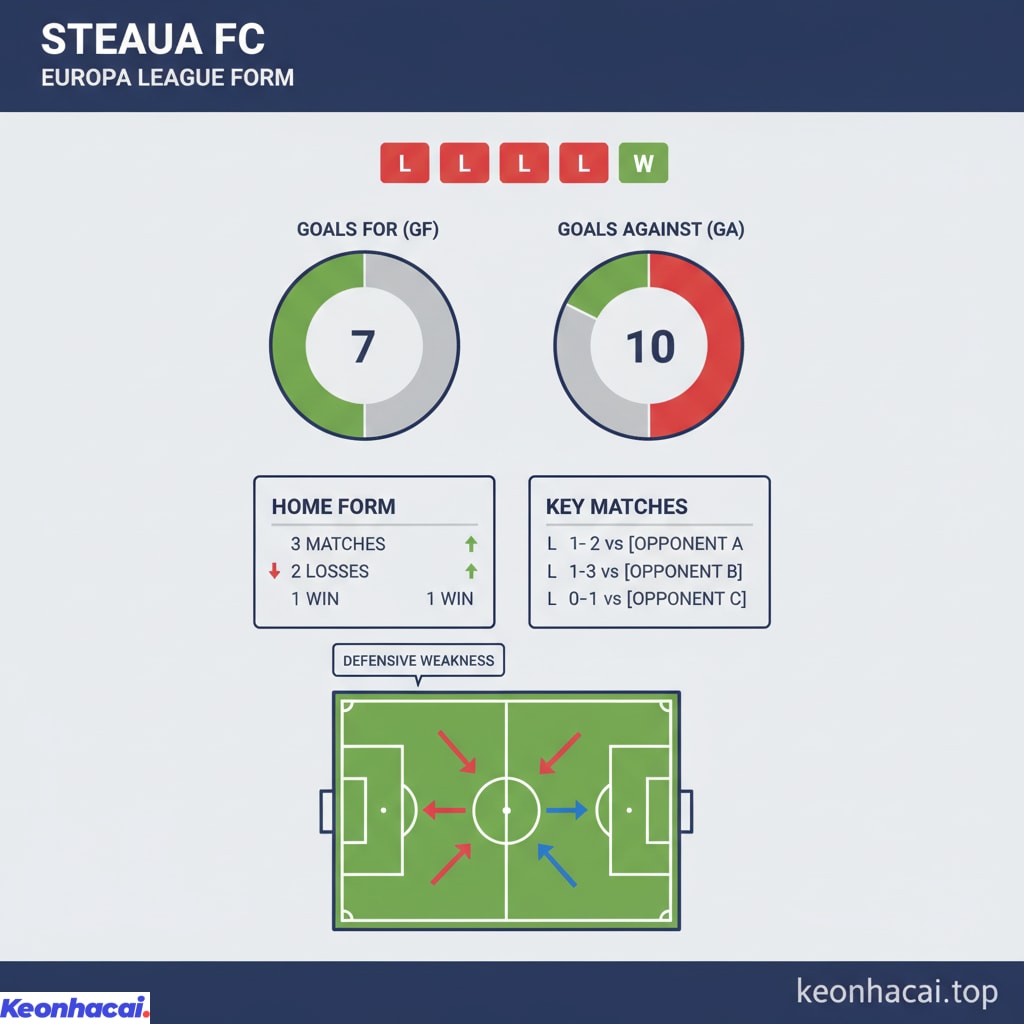 Steaua đang trải qua giai đoạn thi đấu với nhiều bất ổn, đặc biệt là tại Europa League